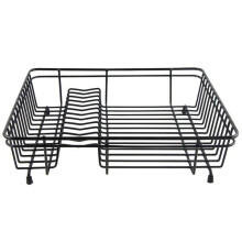 Large Black Dish Drainer Durable Coated Steel Efficient Modern Kitchen Solution
