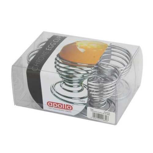 Chrome Egg Cups Set of 6 Durable Modern Design for Breakfast or Brunch
