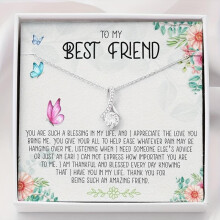 (Silver, 45cm) Girl's Rhinestone Inlaid Pendant Necklace, Best Friend Birthday Gifts