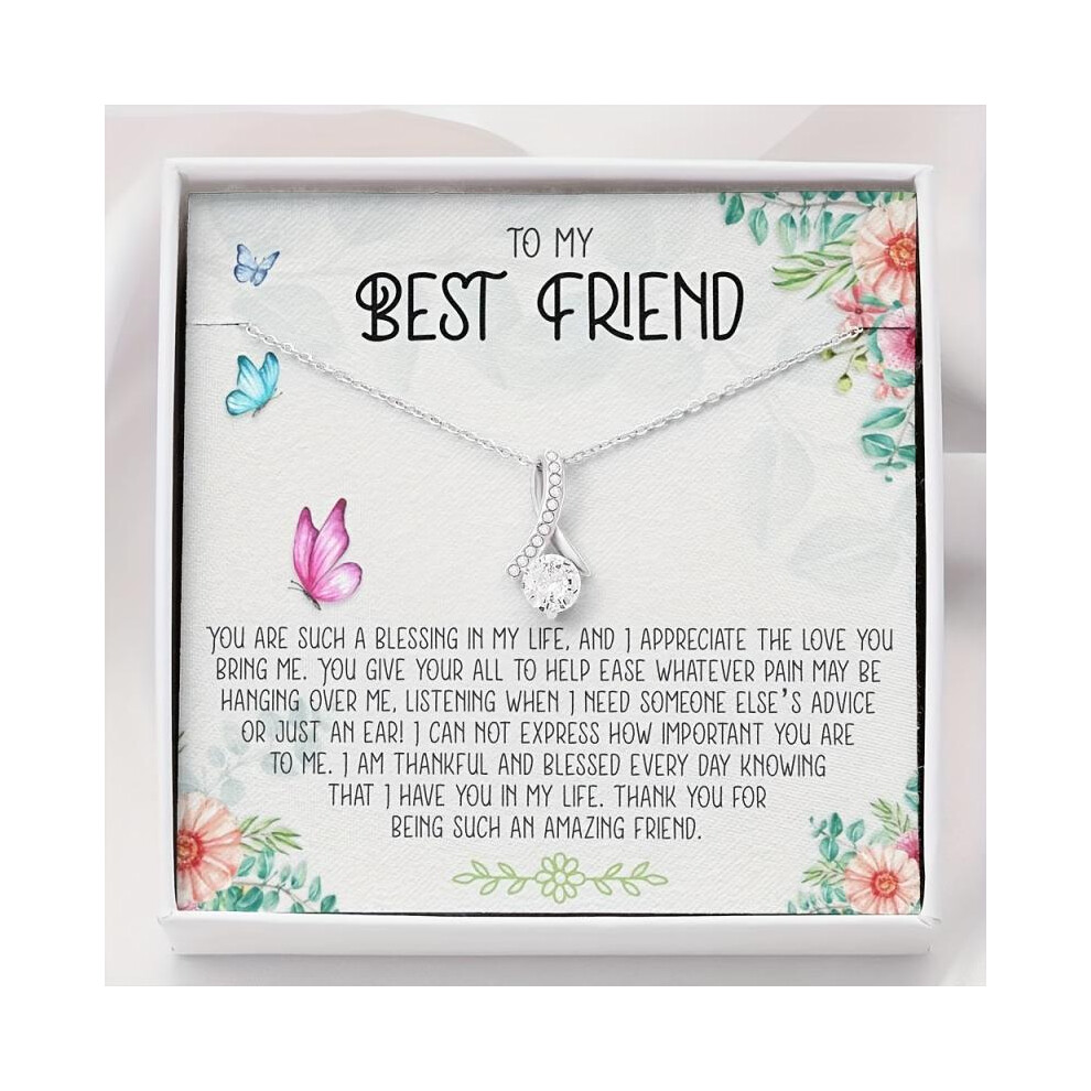(Silver, 45cm) Girl's Rhinestone Inlaid Pendant Necklace, Best Friend Birthday Gifts