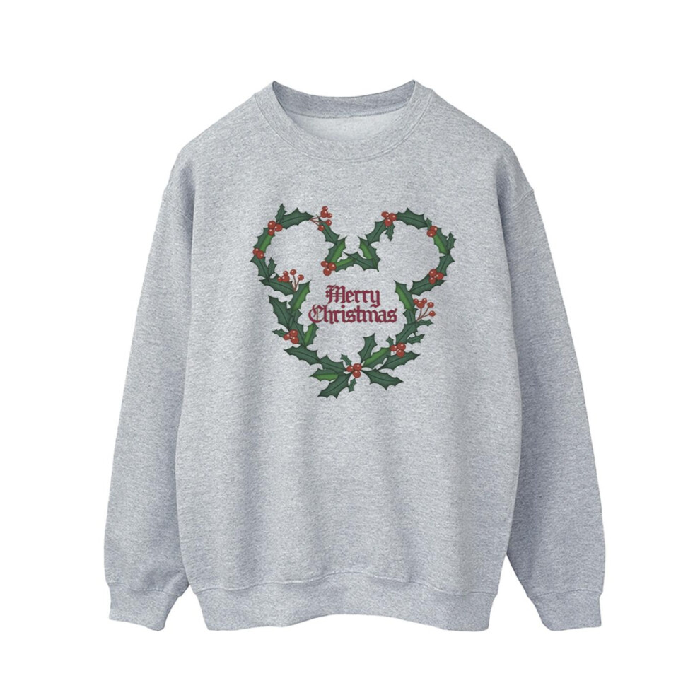 Mickey Mouse Merry Christmas Holly Sweatshirt