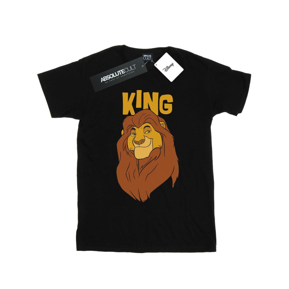 (L, Black) Disney Mens The Lion King Mufasa King T-Shirt
