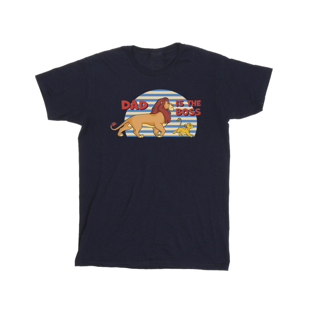 (L, Navy Blue) Disney Mens The Lion King Dad Boss T-Shirt