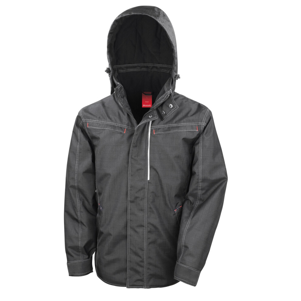 (XS, Black) WORK-GUARD by Result Unisex Adult Textured Denim Jacket