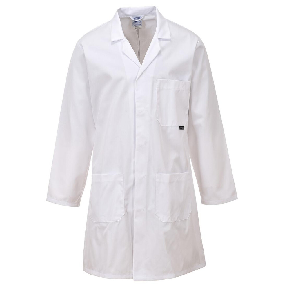 (3XL, White) Portwest Mens Workwear Coat