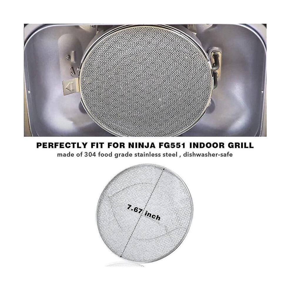Ninja Fg551 Foodi Splash Guard, Ninja Foodi Smart Xl Indoor Grill Accessory, Stainless Steel S-image-OPC-PFVT67T-NEW