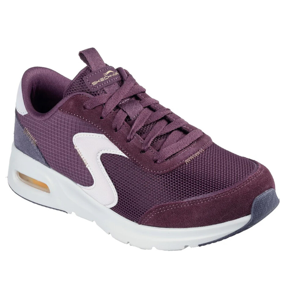 (3 UK, Burgundy/White) Skechers Womens/Ladies Skech-Air Court Air Wave Suede Trainers