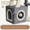 (Dark Grey/Beige) 107cm Cat Tree Four-Layer Soft Plush Cat Tower With Scratch Post Top Perch 6