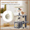 (Dark Grey/Beige) 107cm Cat Tree Four-Layer Soft Plush Cat Tower With Scratch Post Top Perch 7