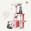 (Pink/White) 107cm Cat Tree Four-Layer Soft Plush Cat Tower With Scratch Post Top Perch 4