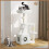(White) 107cm Cat Tree Four-Layer Soft Plush Cat Tower With Scratch Post Top Perch 5