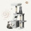 (Light Grey/White) 107cm Cat Tree Four-Layer Soft Plush Cat Tower With Scratch Post Top Perch 4