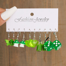 (W3) New Fashion Cute Cartoon Pink Earring Set Colorful Dopamine Acrylic Earrings For Women Girls