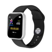 (Silver black) Smart watch, wristband sports heart rate monitoring