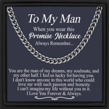(Style 2, 55cm) To My Man When You Wear This Promise Necklace For Boyfriend Or Husband Gift