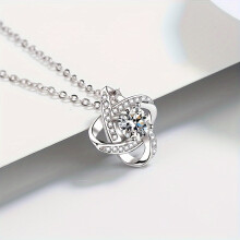 (Platinum Plated, 45cm) To My Beautiful Daughter - Heart-shaped Pendant Necklace With Synthetic Zircon Decor Necklace