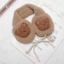 (coffee) Warm Plush Earmuff Girls Ear Bag Lace Up Ear Warmer Cute Bear Kids Ear Cover Winter Warm Women Earmuff