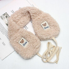 (a2) Warm Plush Earmuff Girls Ear Bag Lace Up Ear Warmer Cute Bear Kids Ear Cover Winter Warm Women Earmuff