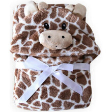 100cm Cute Bear Shaped Baby Hooded Bathrobe Soft Infant Newborn Baby Bath Towel Giraffe Blanket Cartoon Patter Towels