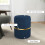 Homcom HOMCOM Round Pouffe Storage Footstool with Cushioned Top Hidden Space Blue 5