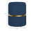 Homcom HOMCOM Round Pouffe Storage Footstool with Cushioned Top Hidden Space Blue 3