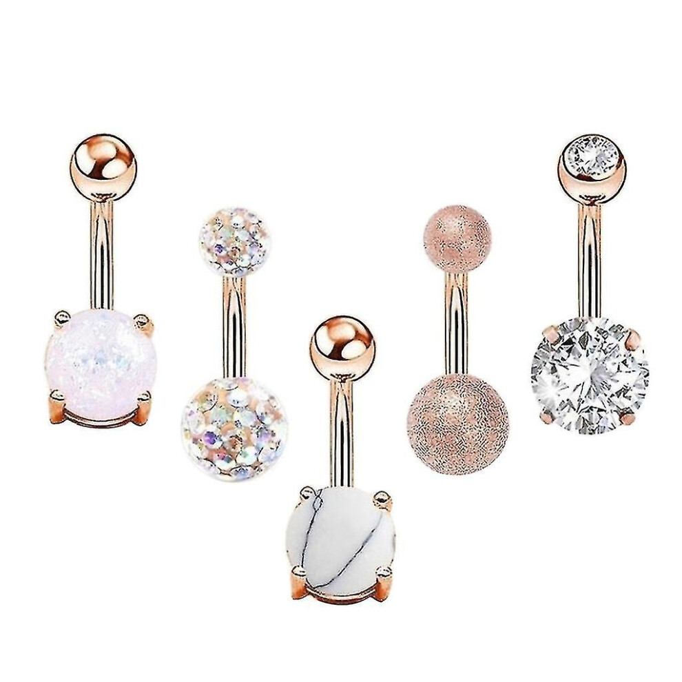 4pcs/set Belly Button Rings Navel Piercing Rings Gifts Body Jewelry Adult Gold-image-OPC-PFVTDN5-NEW