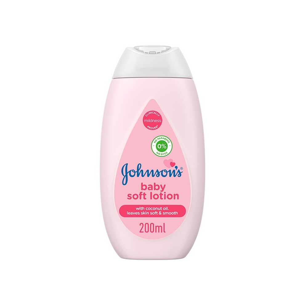 Johnson's Baby Soft Lotion With Coconut Oil 200ml | Nourishing Moisturizer for Soft & Smooth Skin |Hypoallergenic |Non-Greasy |For Babies Skin