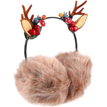1pc Winter Earmuffs Christmas Cute Ear Muffs Antlers Ear Muffs Cute Reindeer