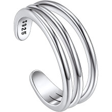 Sterling Silver Toe Rings for Women, Barefoot Open Cuff Band Toes Ring Foot Gift
