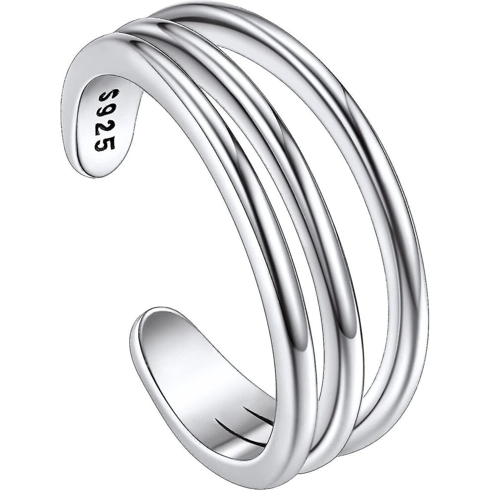 Sterling Silver Toe Rings for Women, Barefoot Open Cuff Band Toes Ring Foot Gift