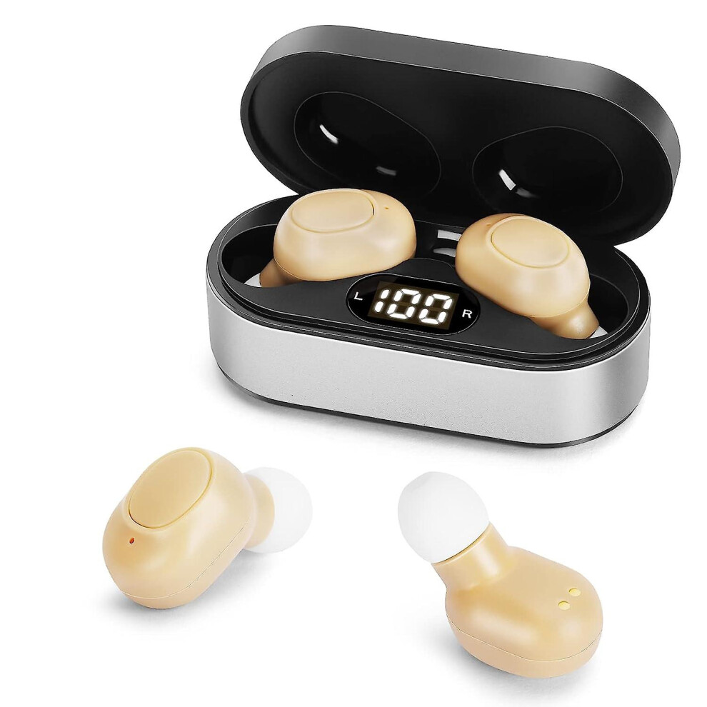 Hearing Aids, Mini Hearing Amplifiers With Noise Cancelling, Rechargeable Hearing Aid For Seniors Into Ear No Squealing Hearing Assist Device With Led