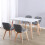 Charles Jacobs Charles Jacobs 120cm Rectangular Dining Table With White Tabletop and Solid Beech Wood Leg 3