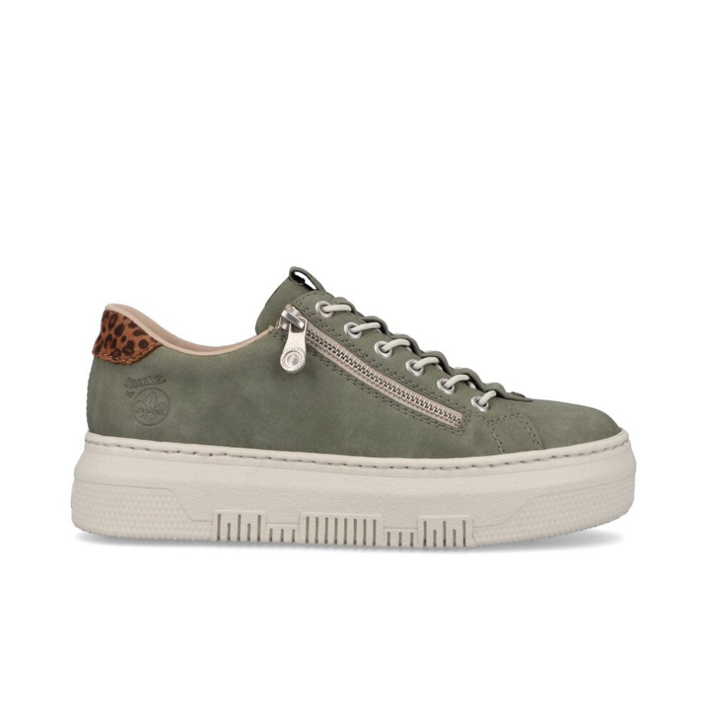 (6.5 (Adults')) M1952-52 | Schif Green/Leopard | Womens Casual Trainers