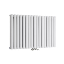 Nes Home 1020 x 600 mm Horizontal Side Connection Radiator White Double Oval
