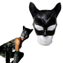 Femme Sexy Cat Selina Kyle Masque Bruce Wayne Cosplay Costume Latex Casque Fantaisie Adulte Halloween