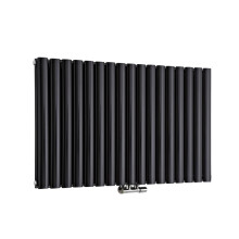 Nes Home 1020 x 600 mm Horizontal Side Connection Radiator Black Double Oval