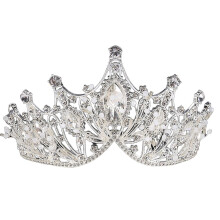 (Silver) Starring Rhinestone Crown Rhinestone Jewelry Headdress Headband For Bride Wedding Headwear