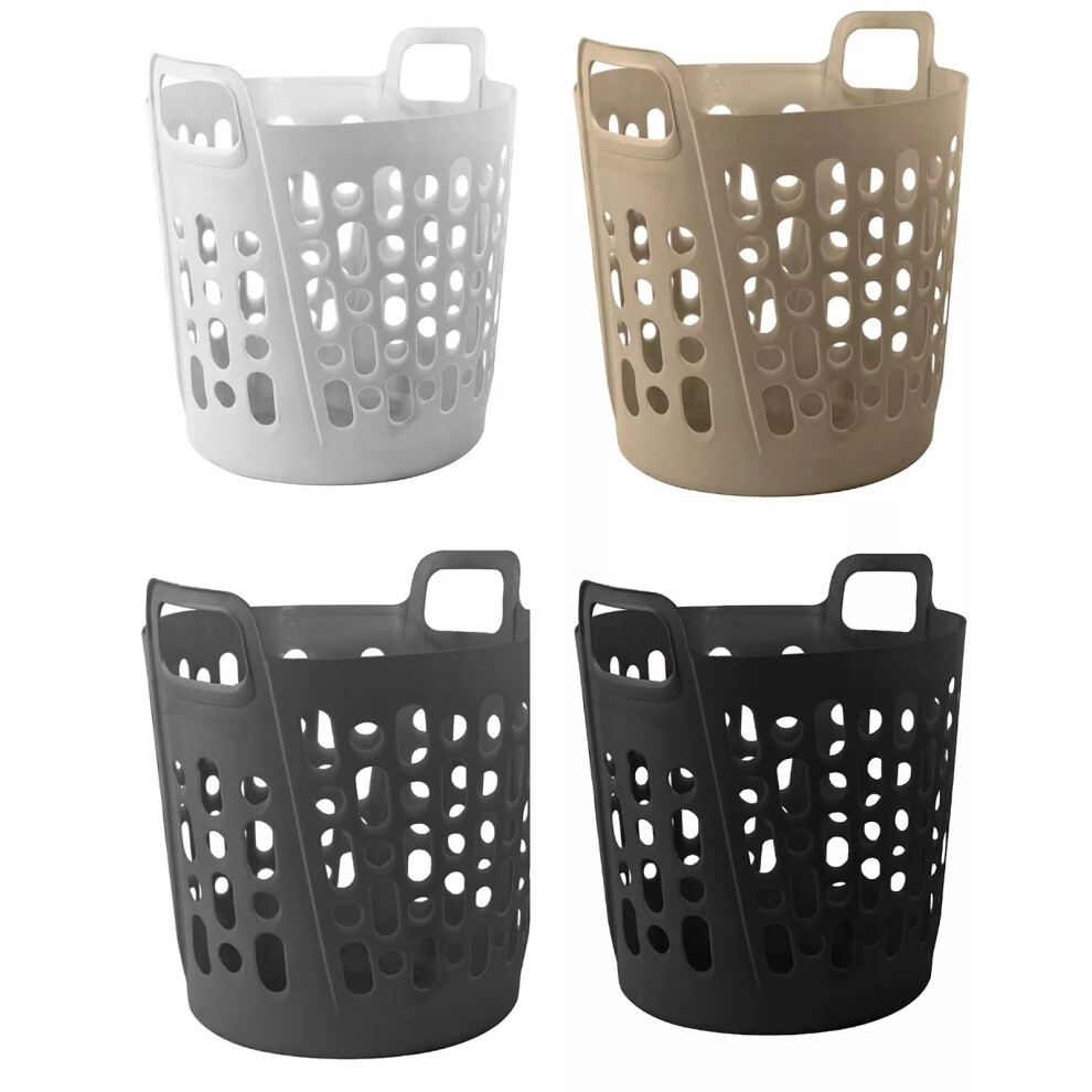 45L Large Flexible Laundry Basket Home Clothes Washing Tall Plastic