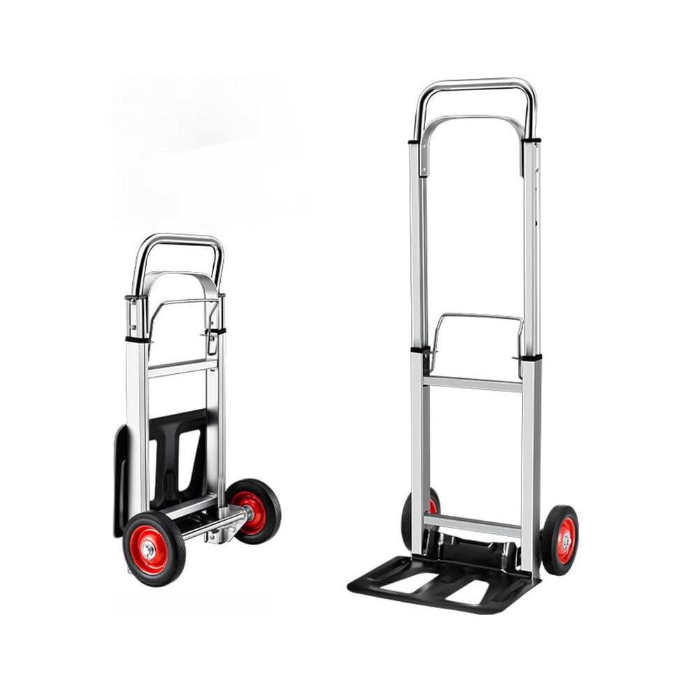 Folding Hand Truck Aluminium Heavy Duty Foldable Trolley Wheels Sack Cart 90kg