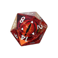(Red) Polyhedral Crystal Dragon Eye Dice Longan Dice Resin Crafts Ornaments Tarot Game Party Toys Desktop Entertainment Halloween Dice