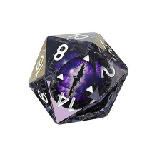 (Purple) Polyhedral Crystal Dragon Eye Dice Longan Dice Resin Crafts Ornaments Tarot Game Party Toys Desktop Entertainment Halloween Dice