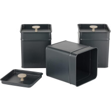 Salter BW12459EU7 Marino 3-Piece Kitchen Canister Set Tea, Coffee, Sugar Tins, Long-Lasting Freshness, Powder-Coated Finish