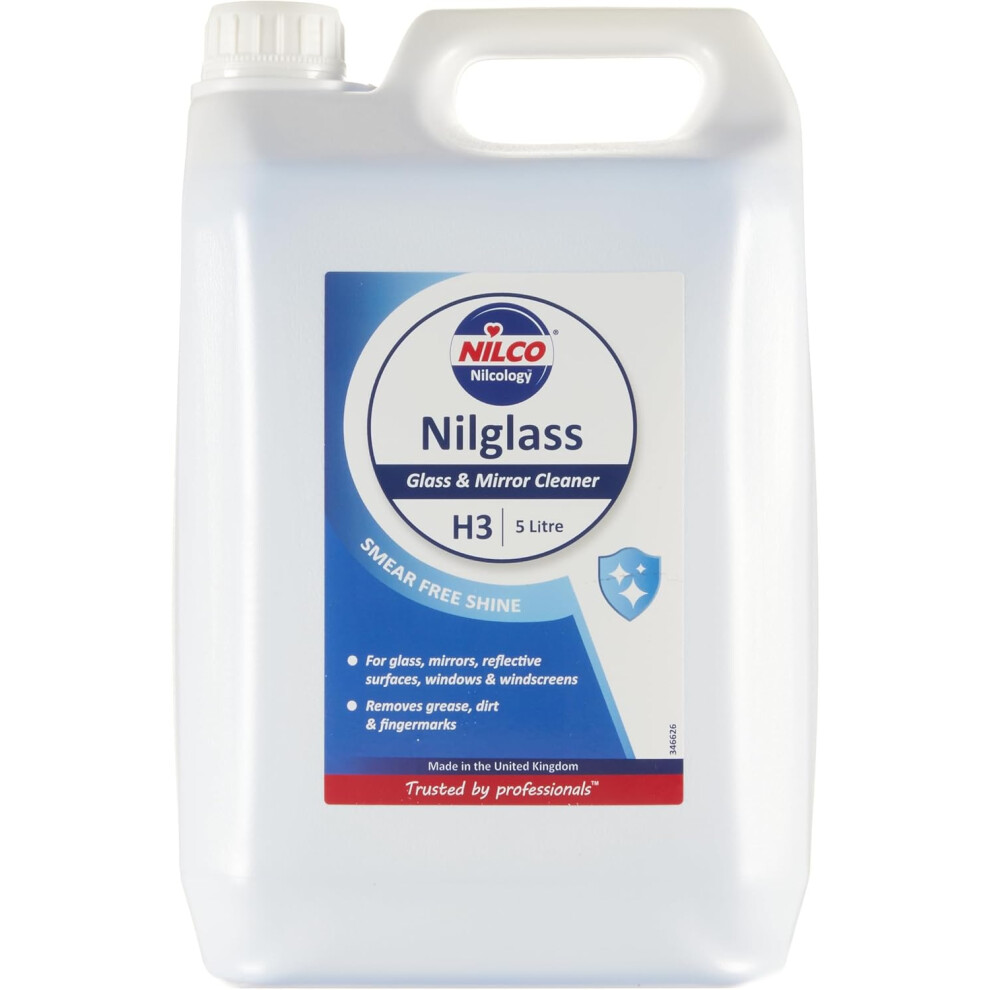 Nilco Nilglass Professional, H3 Glass & Mirror Cleaner, 5 L