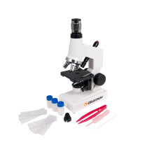 Celestron 44121 Beginner's Microscope Kit, 40x-600x Magnification, White