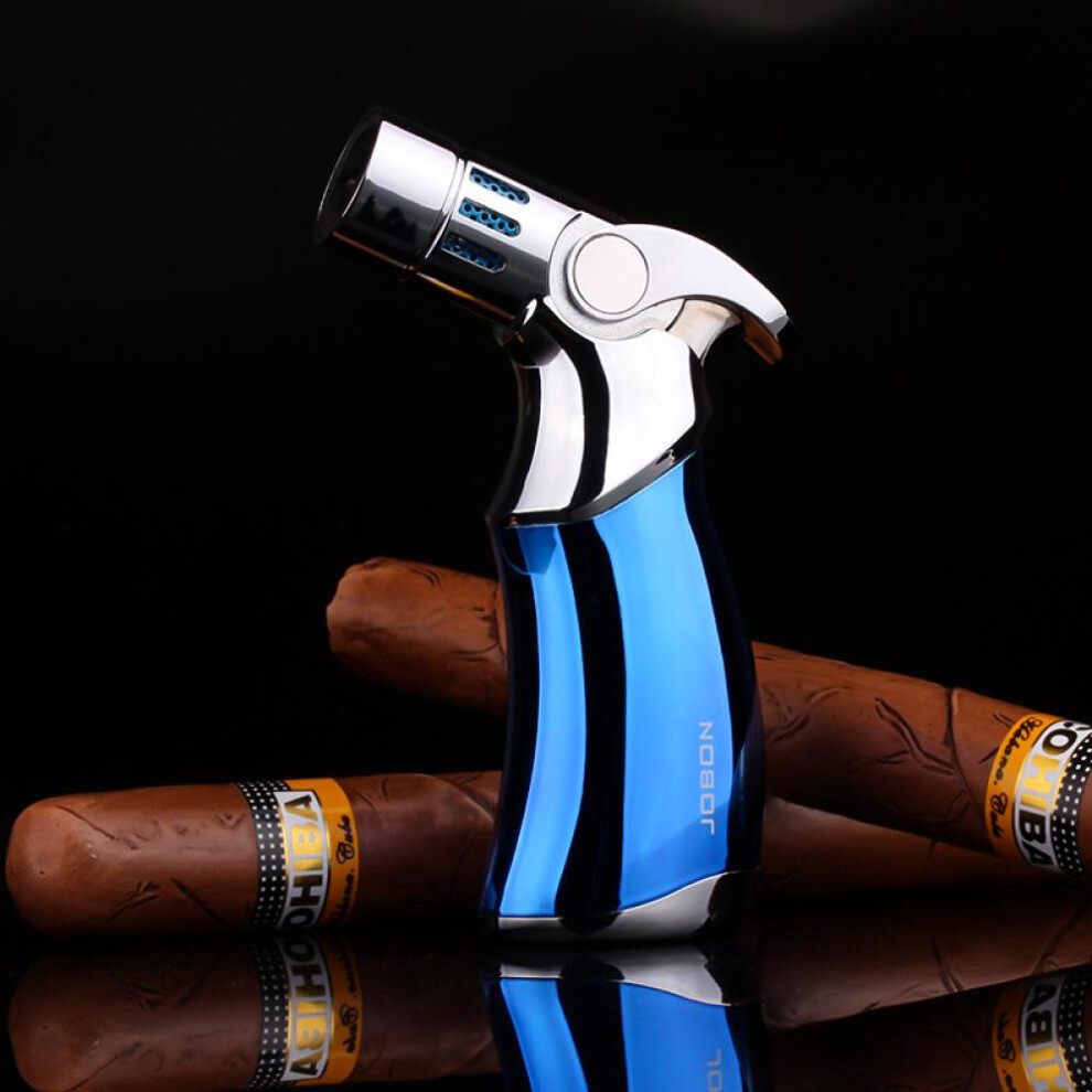 Yeuligo Blue (Blue) Zb659 Four Direct Punch Desktop Welding Gun Cigar Moxibustion Lighter Point Incense Barbecue Baking