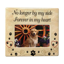 BANBERRY DESIGNS Keramik-Bilderrahmen fr Haustiere No Longer By My Side Forever in My Heart Geschenke zum Verlust von Haustieren Fotorahmen