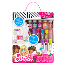 Kit de Bálsamo Labial en Capas Barbie de Horizon Group USA, DIY 5 Bálsamos Personalizados