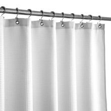 Barossa Design Stall Fabric Shower Curtain Waffle Weave 36 x 84 inches Extra Long Size Hotel Grade Spa 230gsm Heavy Duty Water Repellent Washable