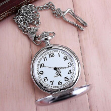 (silver) Mens Pocket Watch with Chain, Classic Vintage Quartz Pendant Fob Pocket Watches,Men Pocket Watch as Retro Gifts for Father's Day/Birthday,w