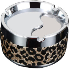 (yellow) Car Ashtray with Lid Rotating Wind Fashionable Leopard Print Ashtray for Outdoor Useyellow -q42